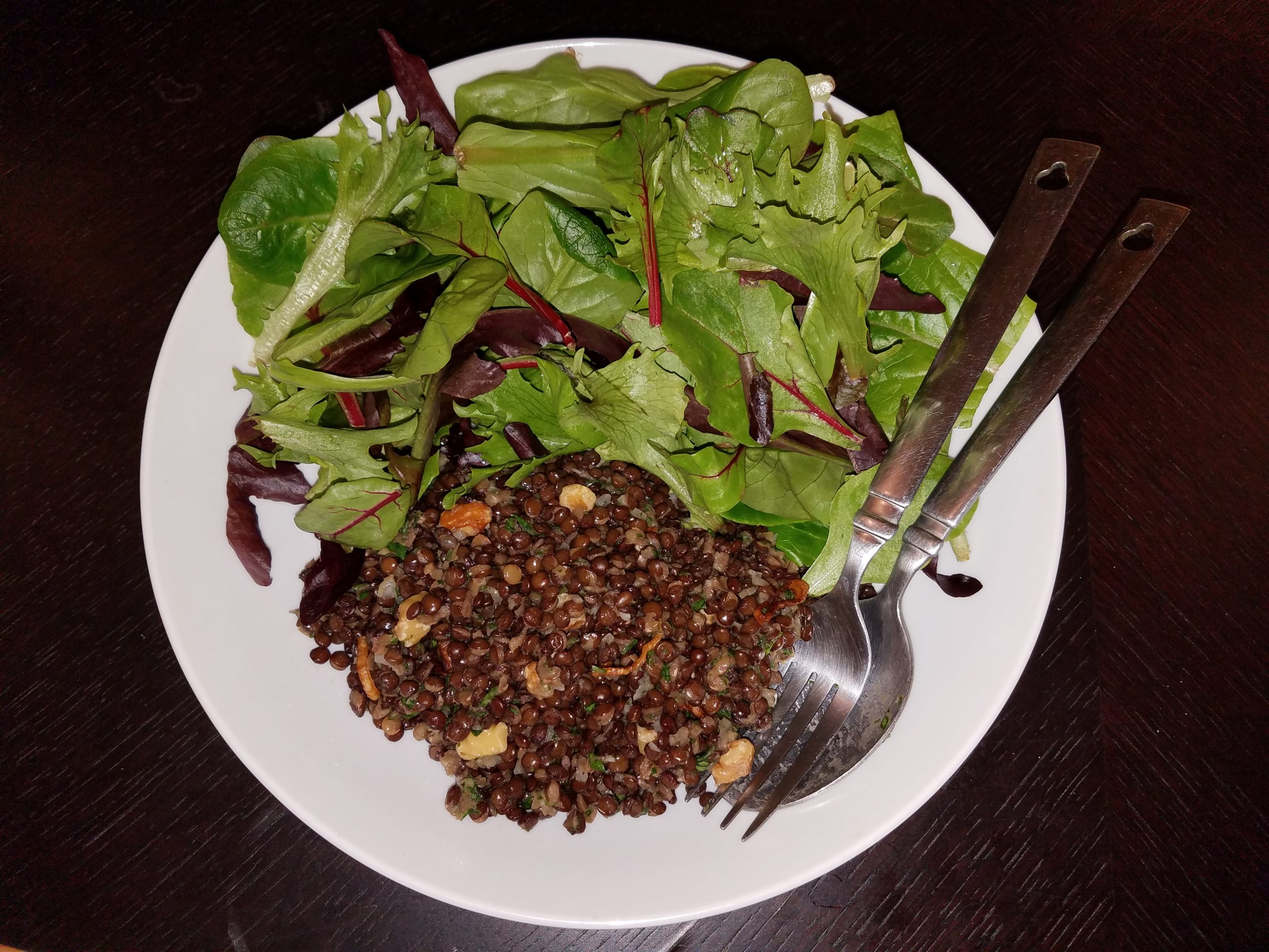 Lentil Salad with Walnuts and Shallots