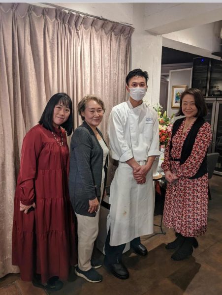 Misao Itoh, Chef Wei and friends at French Restaurant L’ESSOR in Tokyo.