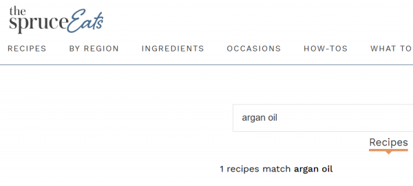 solitary recipe that calls for culinary argan oil